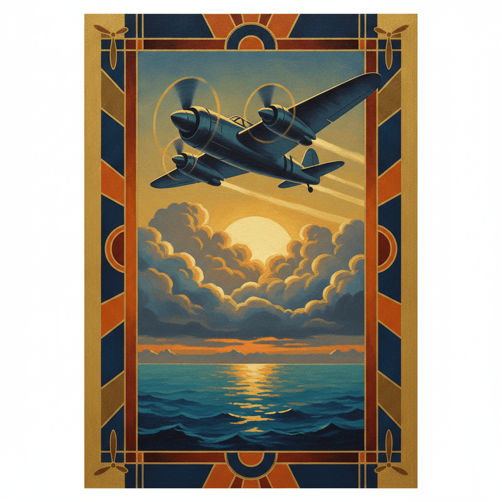 Aereo vintage sul Mediterraneo